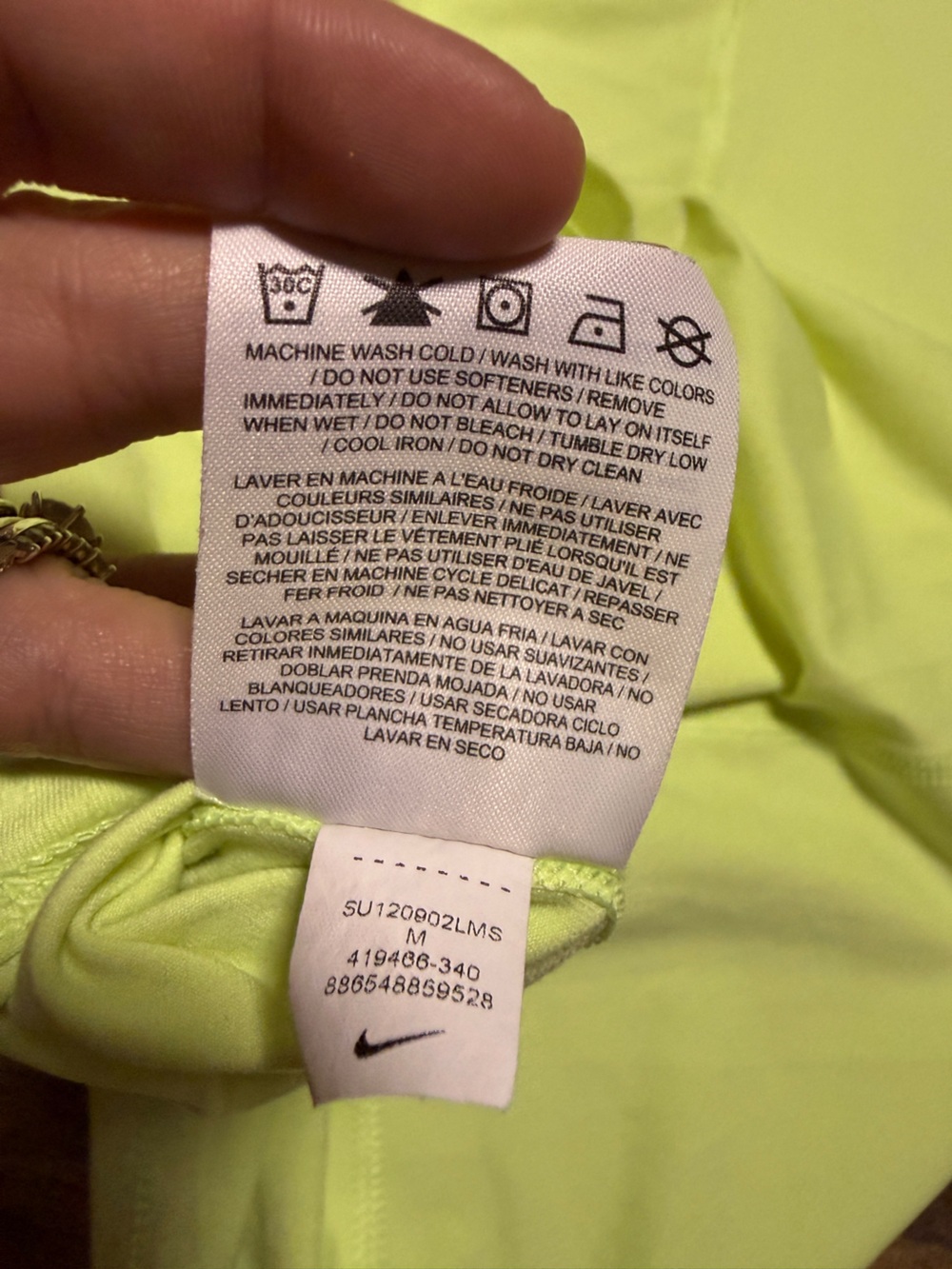 Nike Racerback Athletic Tank Top Neon Lime Volt Green Size Medium - Picture 9 of 9